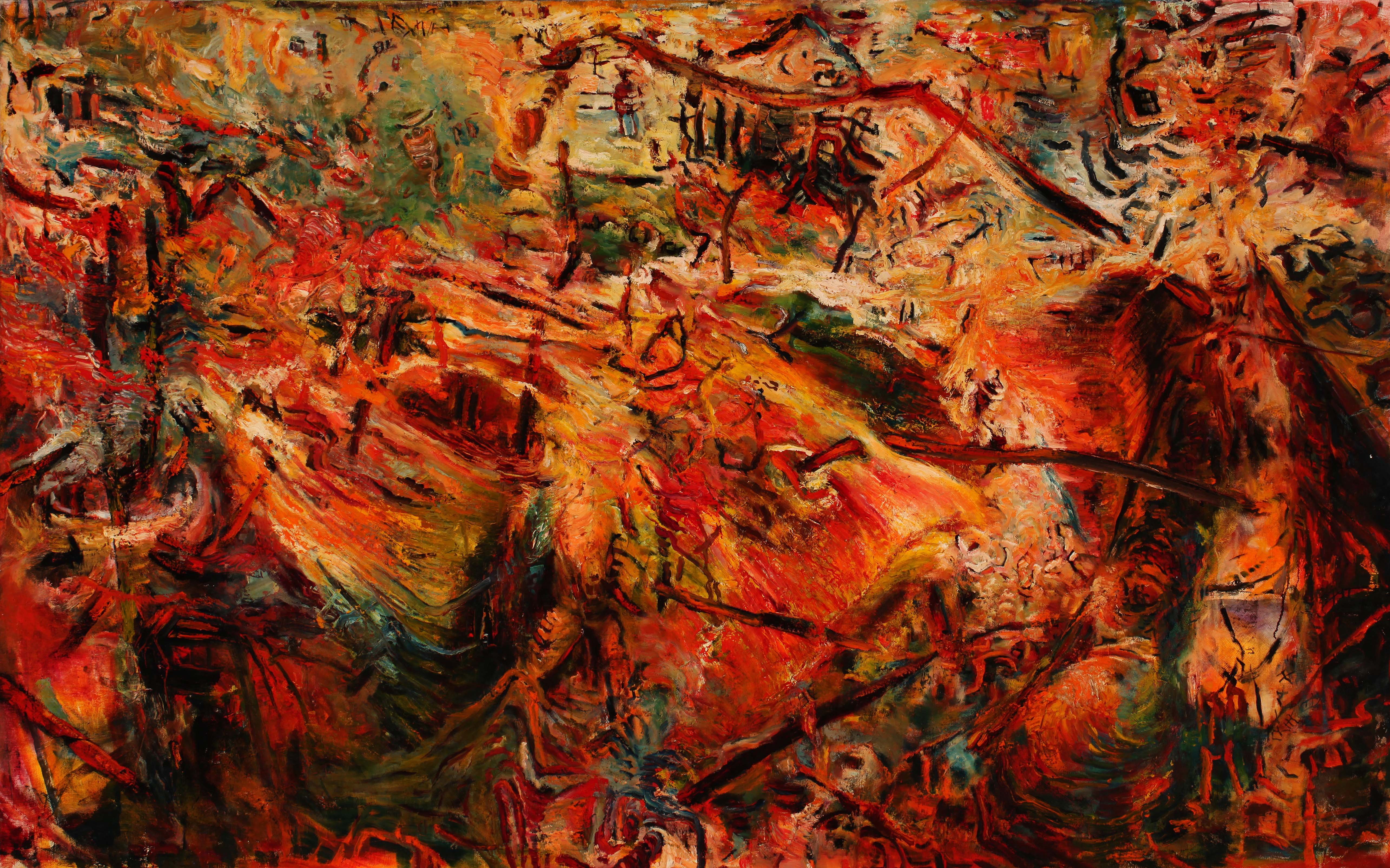 The Crazy City Series III, 68 x 84 inches, Oil on Canvas, 1991